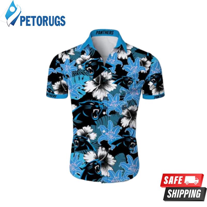 Carolina Panthers Tropical Flower Short Sleeve Hawaiian Shirt