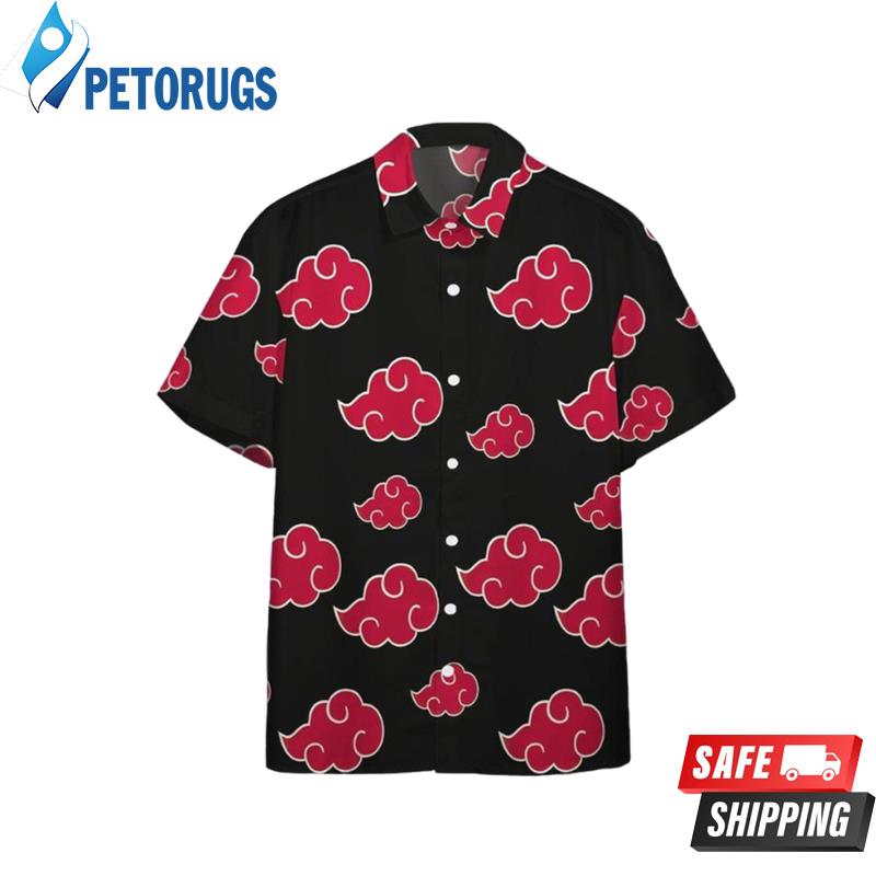 Cheap Akatsuki Cloud Naruto Button Up Hawaiian Shirt