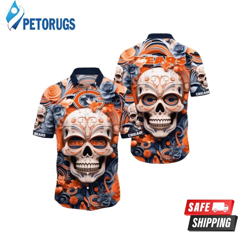 Chicago Bears Halloween Skull 3D Hawaiian Shirt