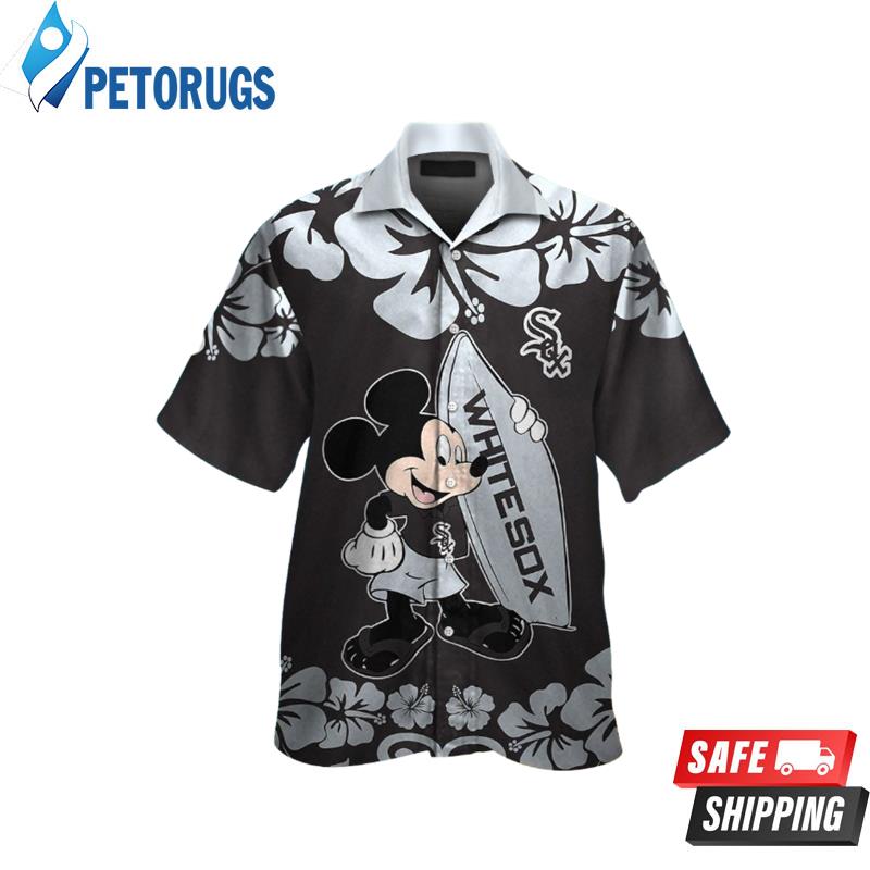 Chicago White Sox Mickey Mouse Short Sleeve Button Up Tropical Hawaiian Shirt