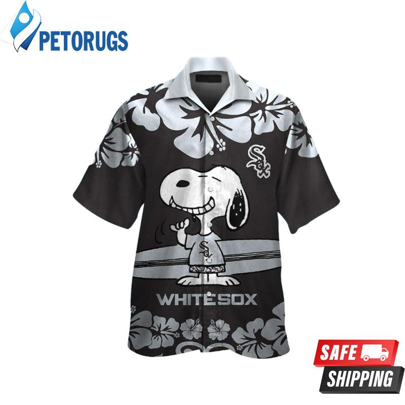 Chicago White Sox Snoopy Short Sleeve Button Up Tropical Hawaiian Shirt