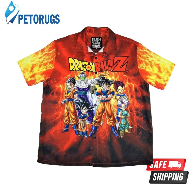 DRAGON BALL Z Forever 21 Gohan Goku Vegeta Goten Piccolo Mens LARGE Hawaiian Shirt