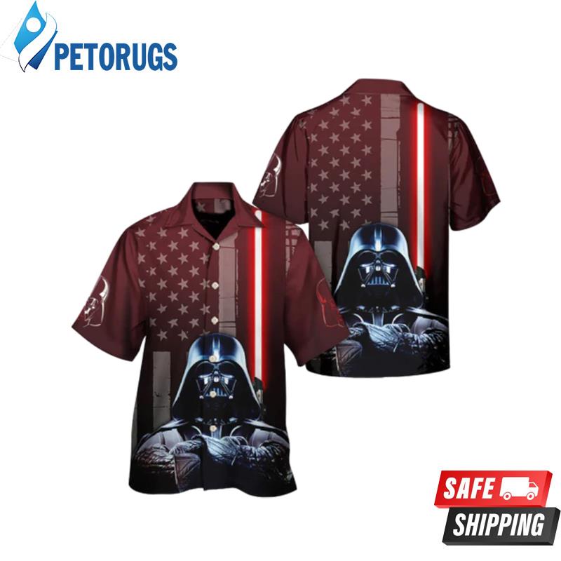 Darth Vader Lightsaber American Flag Hawaiian Shirt