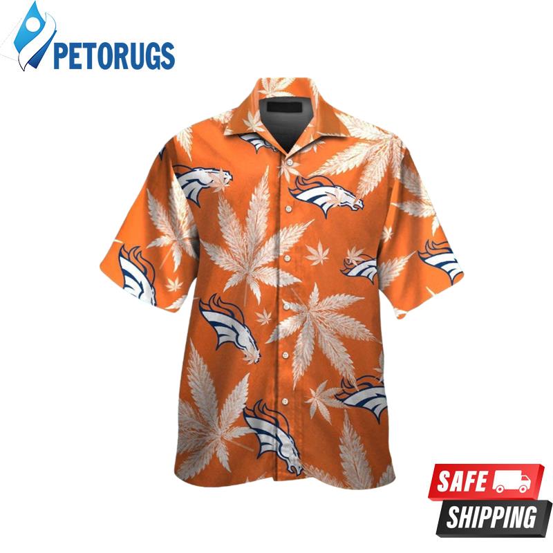 Denver Broncos NFL Cannabis Short Sleeve Button Up Tropical Hawaiian Shirt