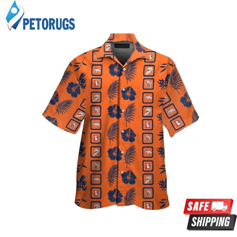 Denver Broncos NFL Short Sleeve Button Up Tropical Hawaiian Shirt