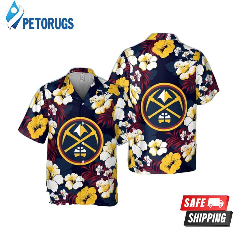 Denver Nuggets Hibiscus And Tree Tropical Pattern Print Hawaiian Shirt
