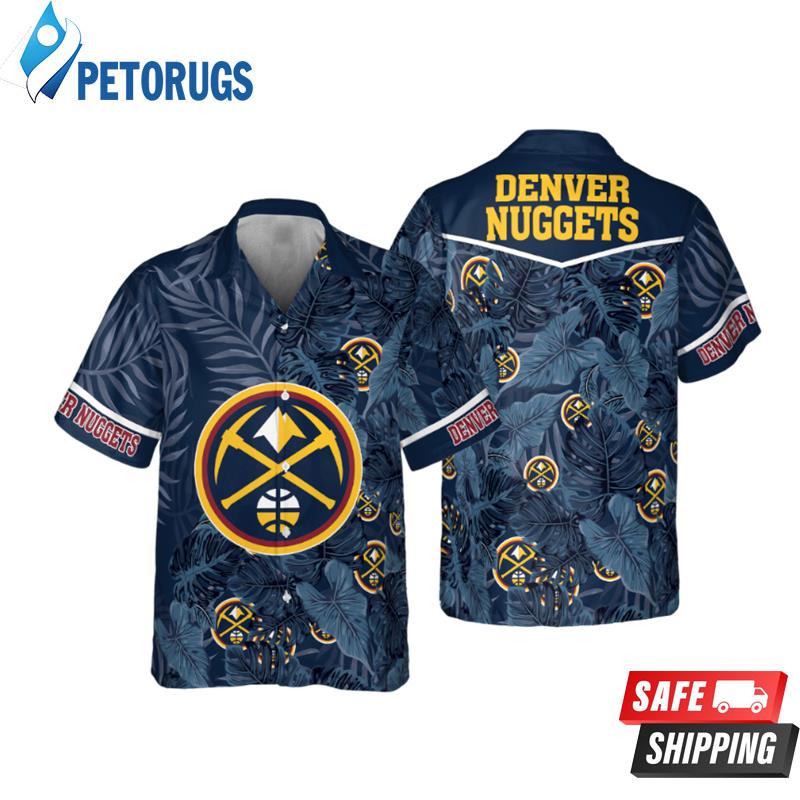 Denver Nuggets Leaves Tropical Pattern Print Hawaiian Shirt