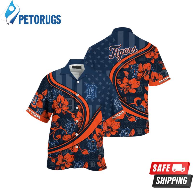 Detroit Tigers MLB Us Flag Custom Summer Aloha Hawaiian Shirt