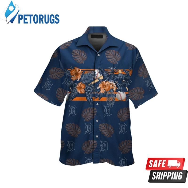 Detroit Tigers Short Sleeve Button Up Hawaiian Shirt