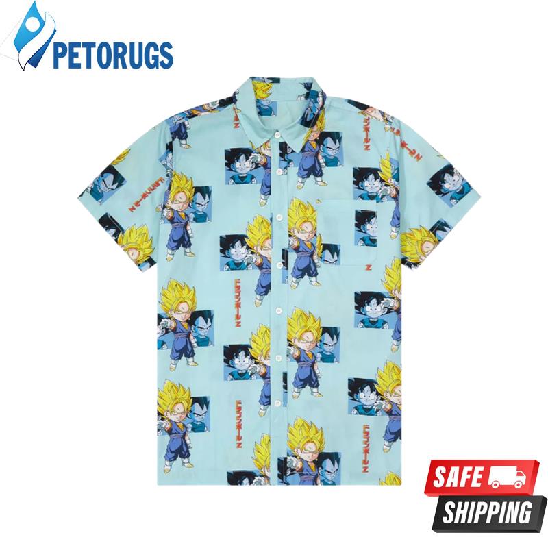 Dragon Ball Z Super Saiyan Vegeta Allover Print Woven Button-Up BoxLunch Exclusive Hawaiian Shirt