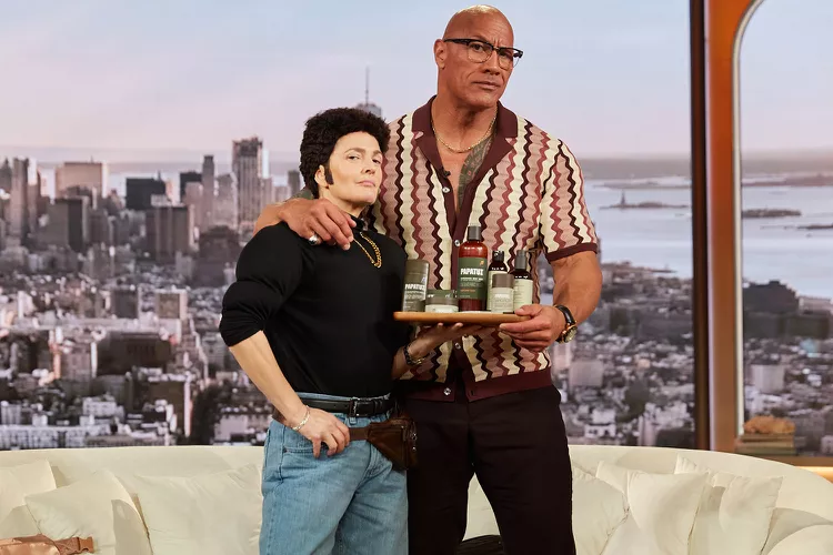 Drew Barrymore Surprises Dwayne Johnson by Channeling His Memorable Look on Her Show