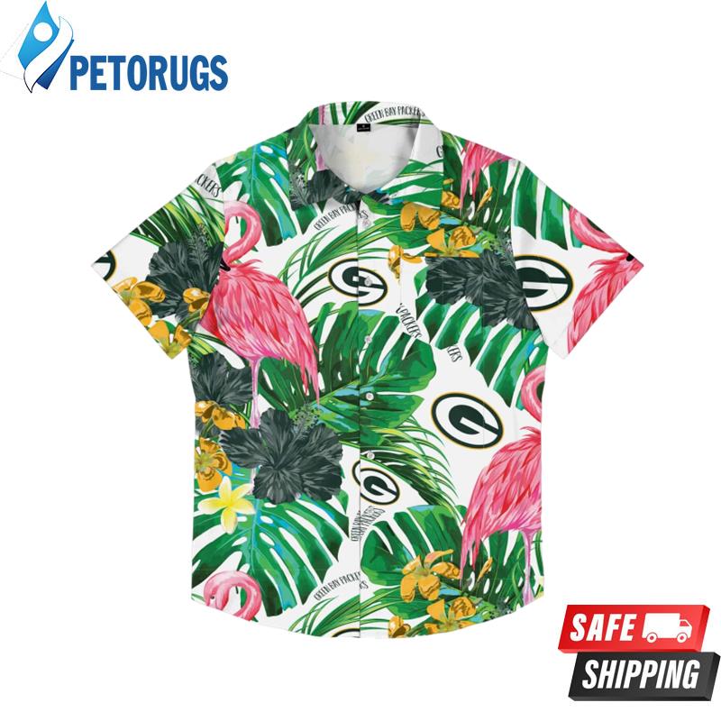 Green Bay Packers Flamingo Button Up Hawaiian Shirt
