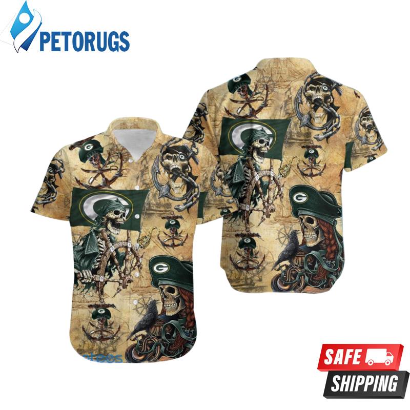 Green Bay Packers Pirates Fans Pirates Skull Hawaiian Shirt