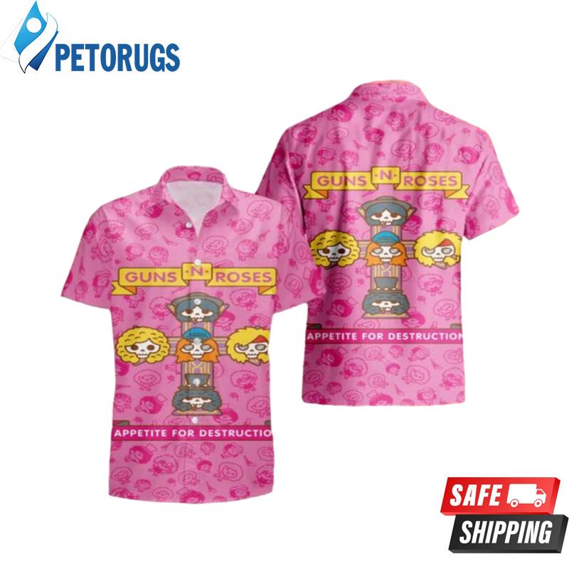 Guns N Roses Appetite For Destruction Chibi Cute Pink Hawaiian Shirt