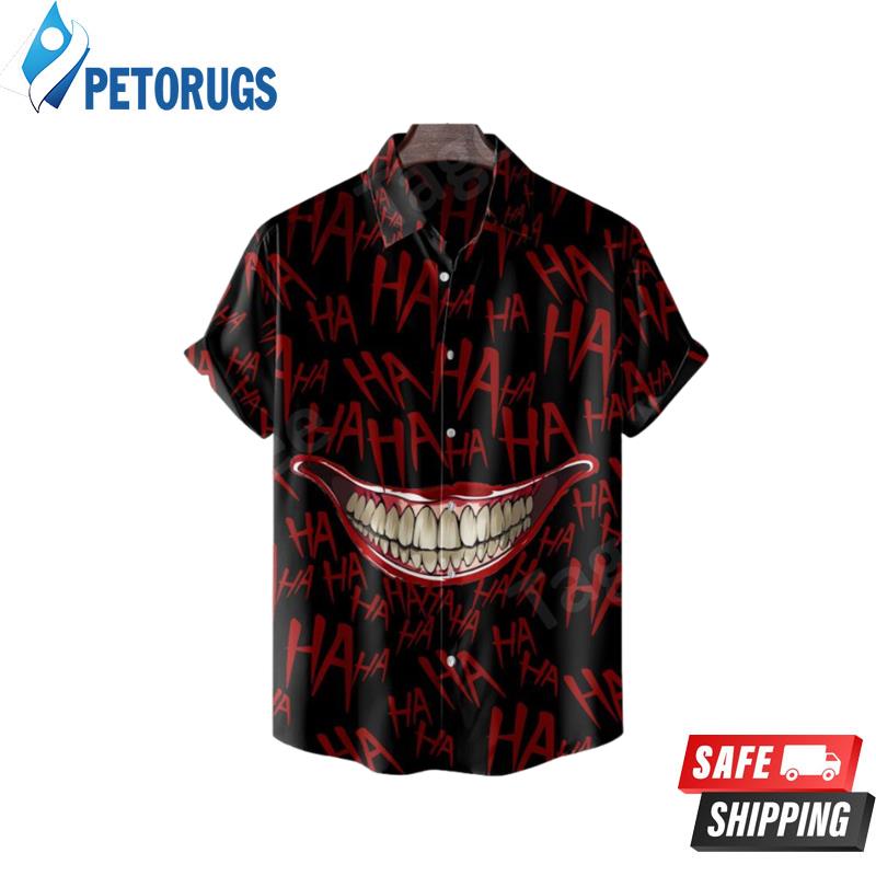 Haha Joker Smile Black Hawaiian Shirt