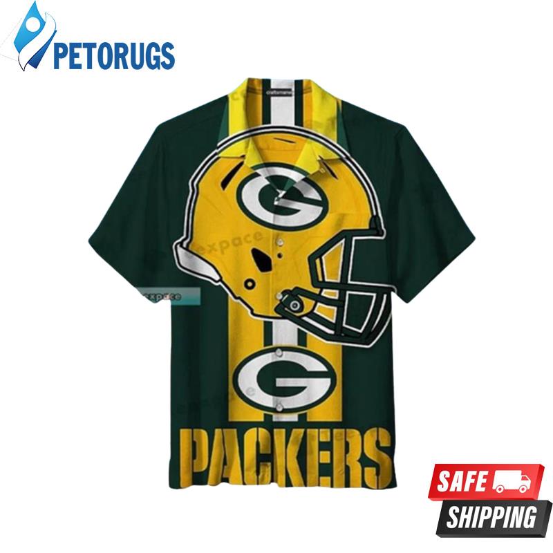 Helmet Green Bay Packers Hawaiian Shirt