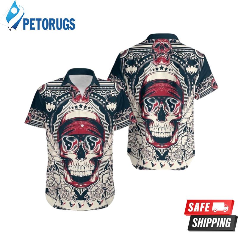 Houston Texans Skull NFL Summer Collection Hawaiian Shirt