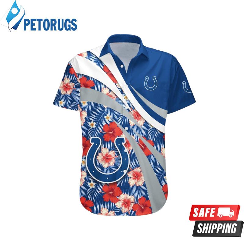 Indianapolis Colts NFL Hibiscus Flower Pattern Aloha Hawaiian Shirt