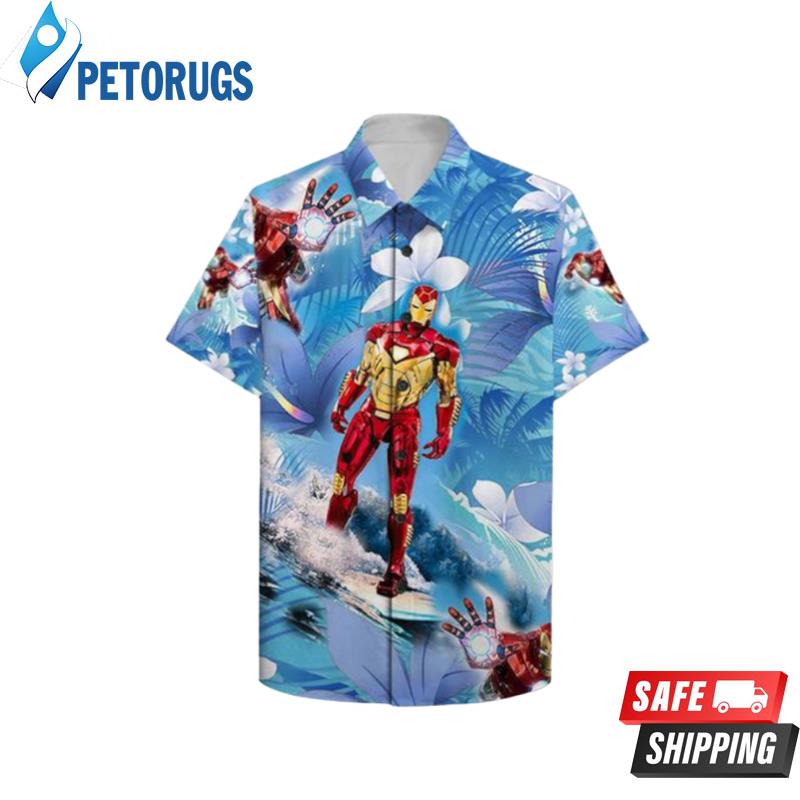 Iron Man Surfing Hawaiian Shirt