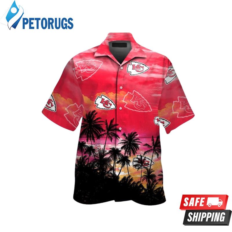 Kansas City Chiefs Short Sleeve Button Up Tropical Hawaiian Shirt