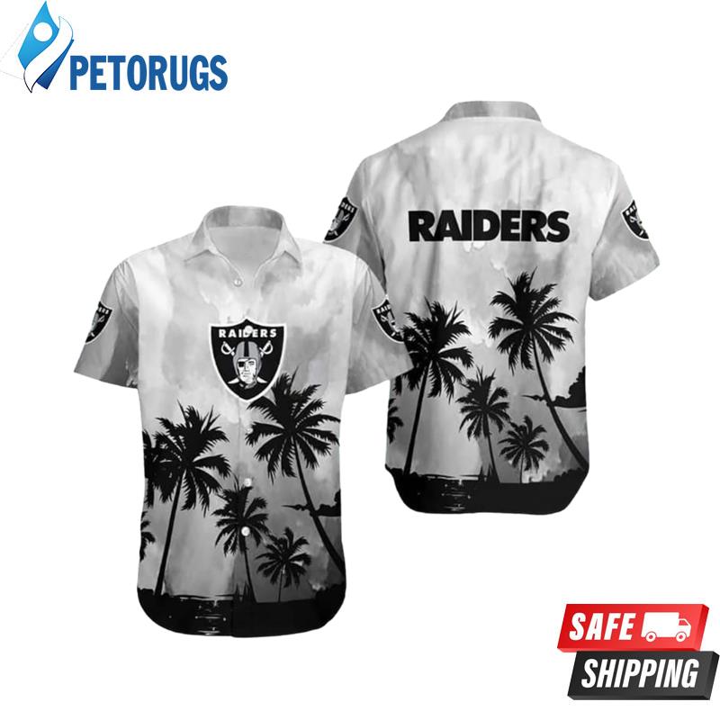 Las Vegas Raiders Coconut Tree Pattern Summer Beach Gift Hawaiian Shirt