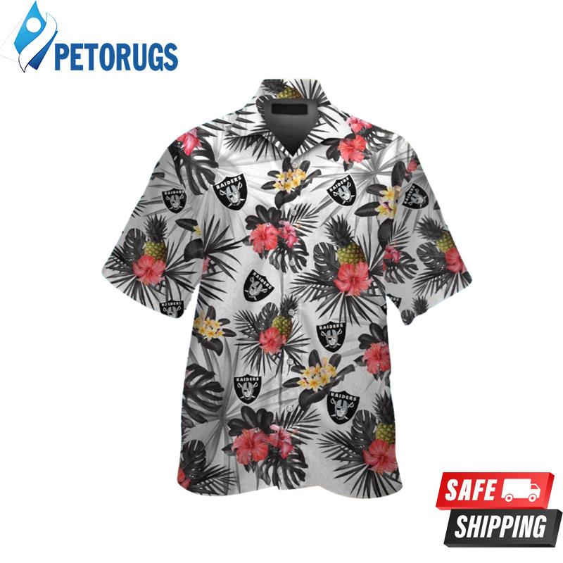 Las Vegas Raiders NFL Short Sleeve Button Up Tropical Hawaiian Shirt