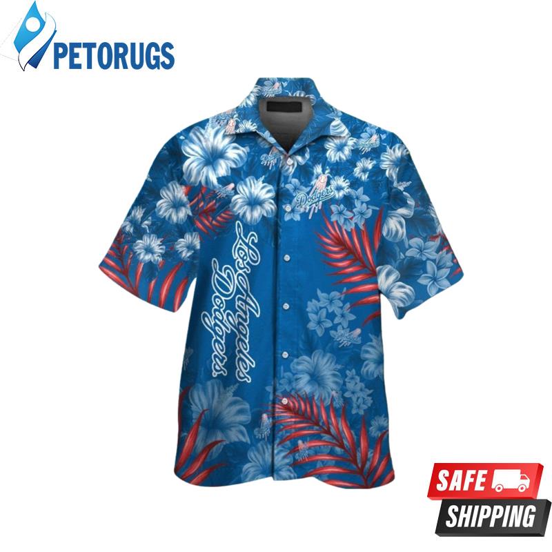 Los Angeles Dodgers MLB Flower Short Sleeve Button Up Tropical Hawaiian Shirt