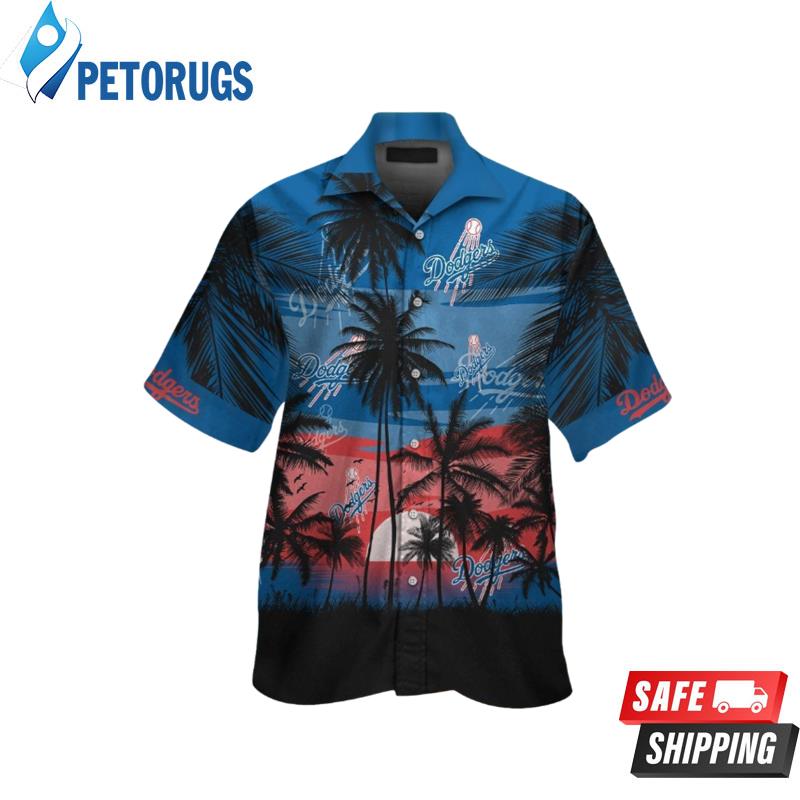 Los Angeles Dodgers Short Sleeve Button Up Tropical Hawaiian Shirt