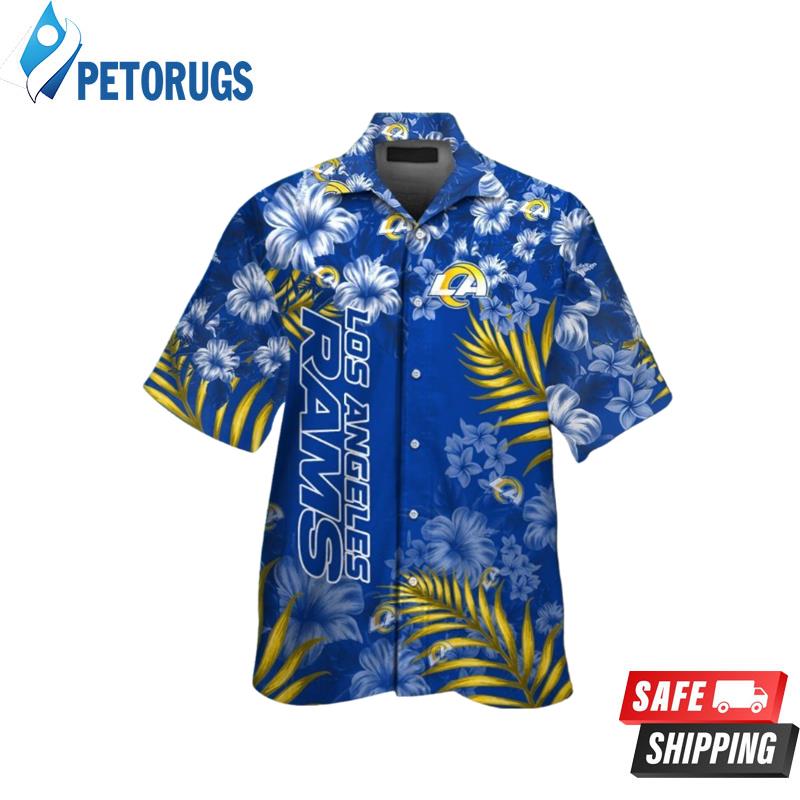 Los Angeles Rams NFL Short Sleeve Button Up Tropical Hawaiian Shirt