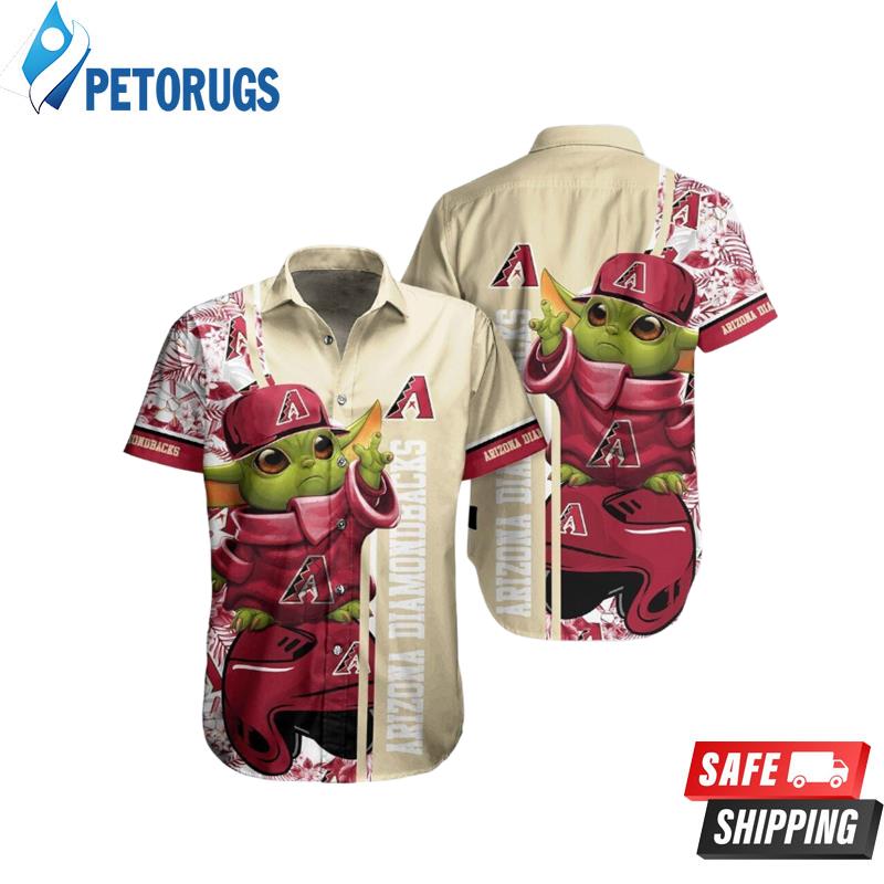 MLB Arizona Diamondbacks Red Gold Baby Yoda Hawaiian Shirt