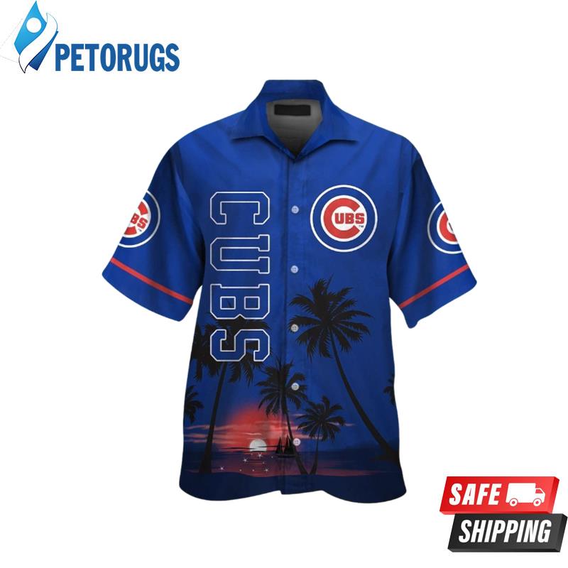 MLB Chicago Cubs Short Sleeve Button Up Hawaiian Shirt