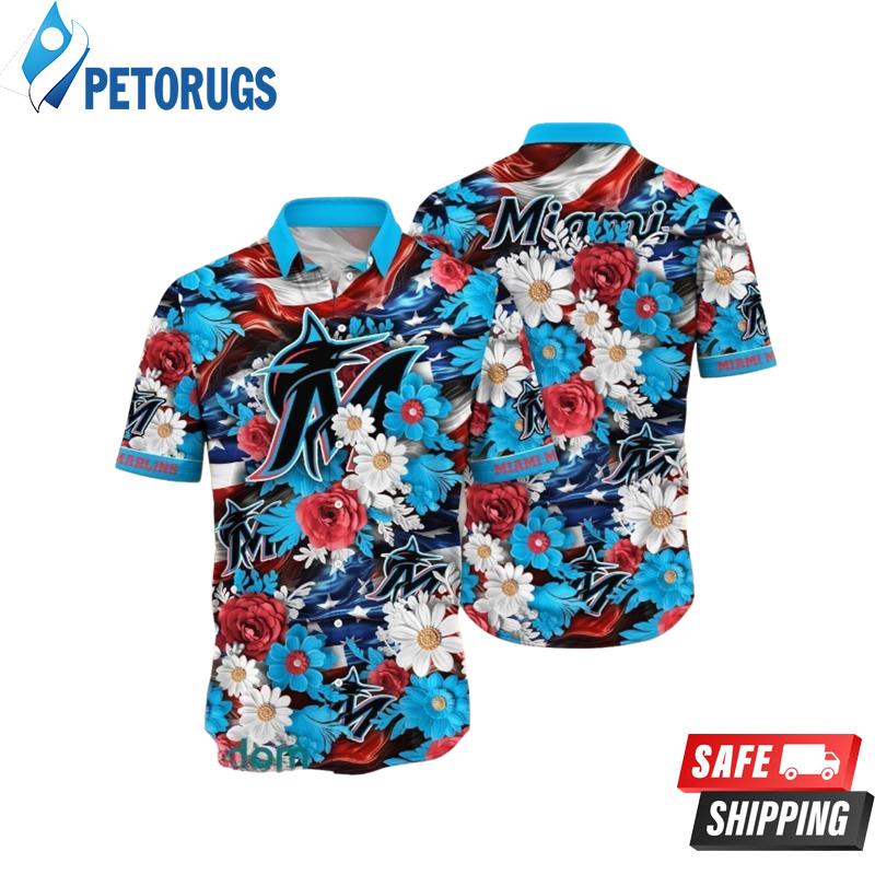 MLB Miami Marlins Abstract Flora Trendy Hawaiian Shirt
