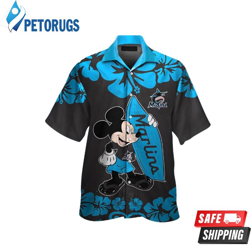 MLB Miami Marlins Mickey Mouse Disney Aloha Summer Gift Hawaiian Shirt