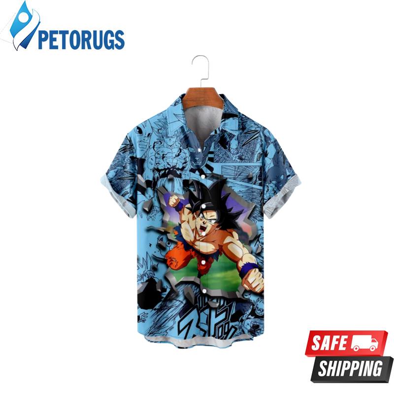 Men's Button down Short sleeve Casual shirt Dragon Ball Goku Camp 3D Graphic Child Hawaiian Shirt