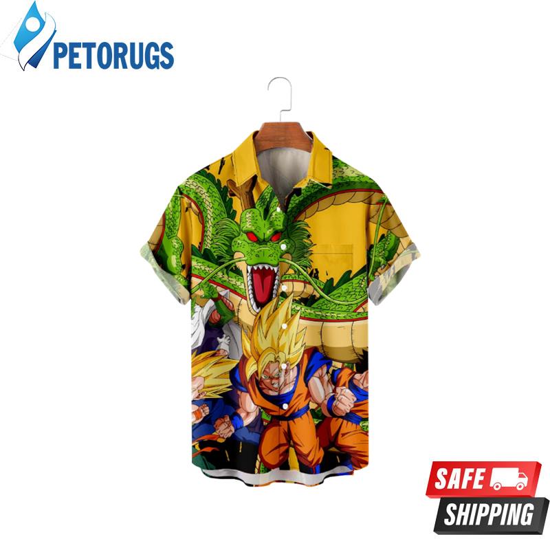 Men's Button down Short sleeve Casual shirt Dragon Ball Goku with Pocket Big And Tall Child Hawaiian Shirt