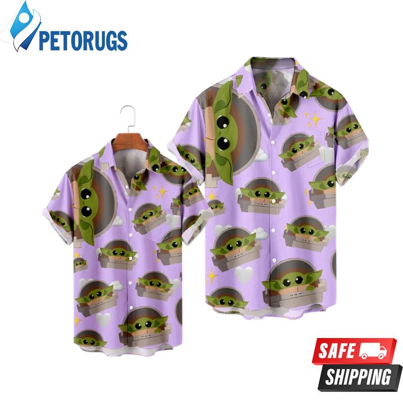 Mens Yoda 3D Print Front Buttons Soft Hawaiian Shirt