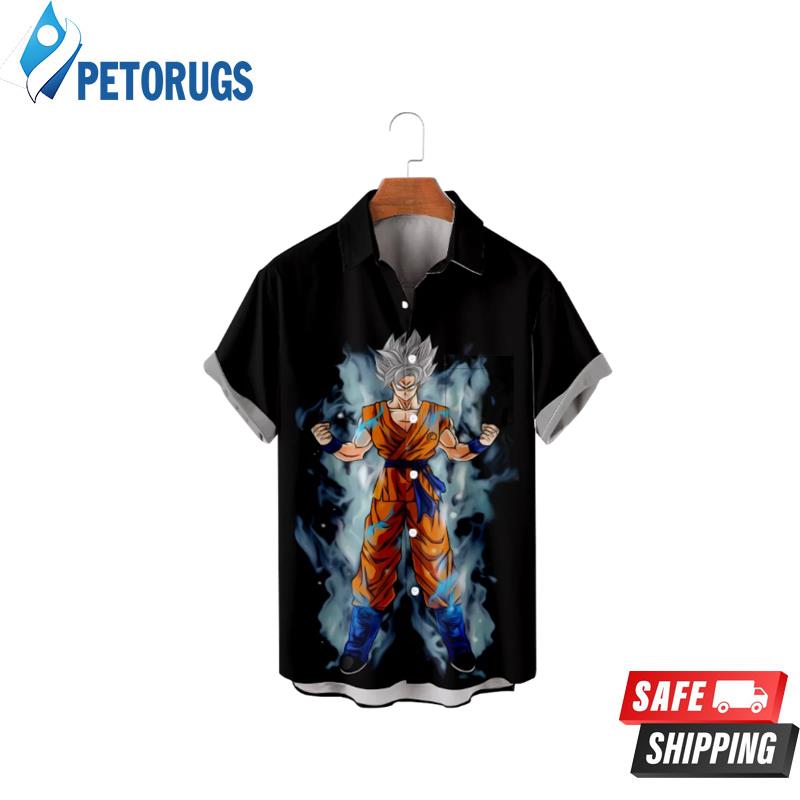 Men's shirt Casual Button down Short sleeve Dragon Ball Goku Tropical Print Child Hawaiian Shirt