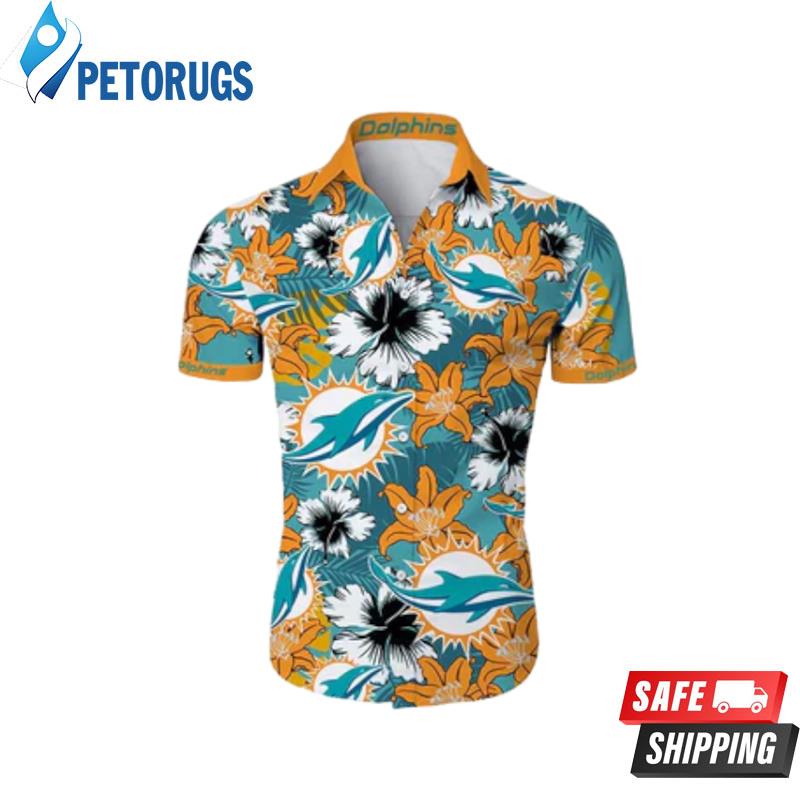Miami Dolphins Tropical Flower Short Sleeve Hawaiian Shirt