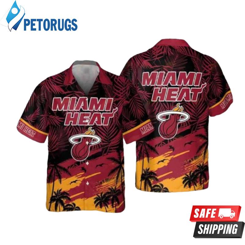 Miami Heats NBA Palm Tree Pattern Hawaiian Shirt