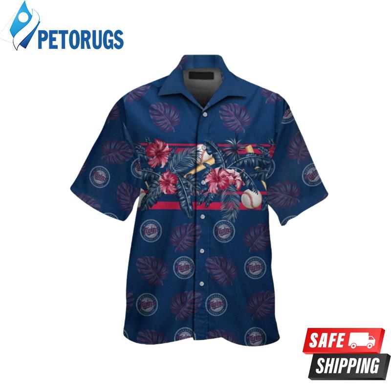 Minnesota Twins Short Sleeve Button Up Tropical Hawaiian Shirt