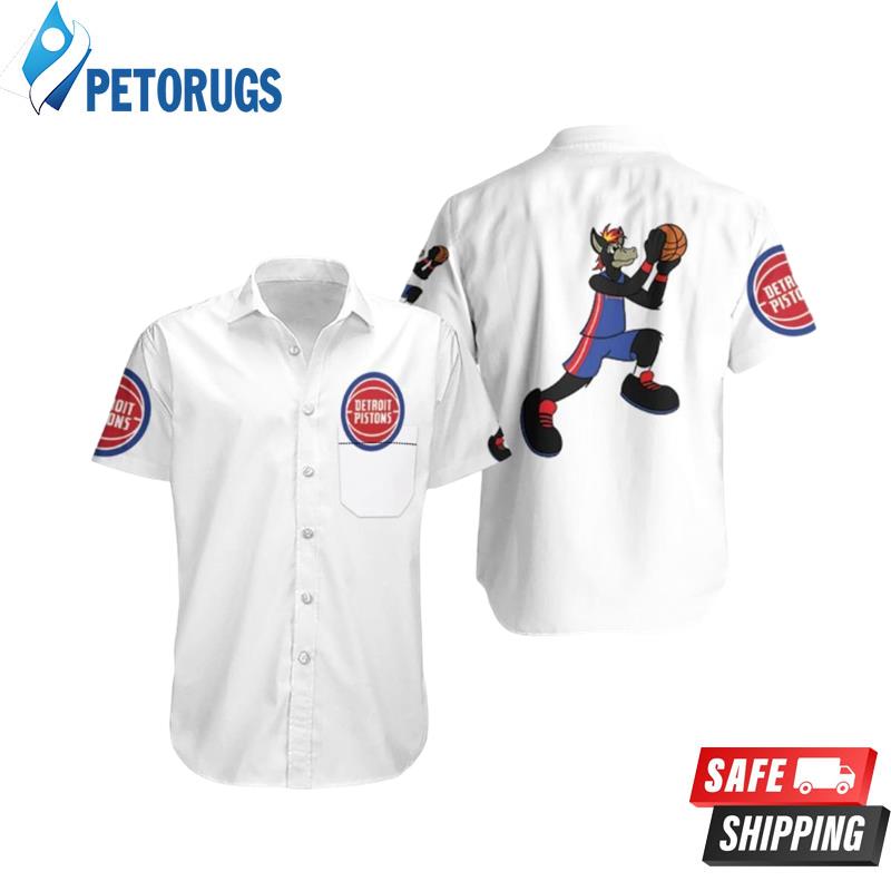 NBA Detroit Pistons Classic Mascot Logo Hawaiian Shirt
