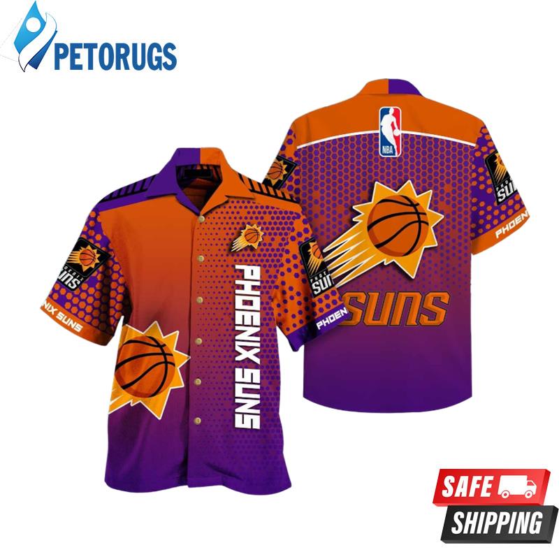 NBA Phoenix Suns Orange Blue Palm Trees Hawaiian Shirt