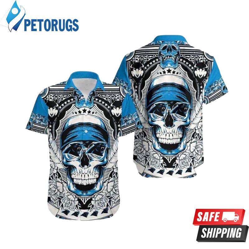 NFL Carolina Panthers Show Off Your Team Spirit In Tropical Skull Hawaiian Shirt