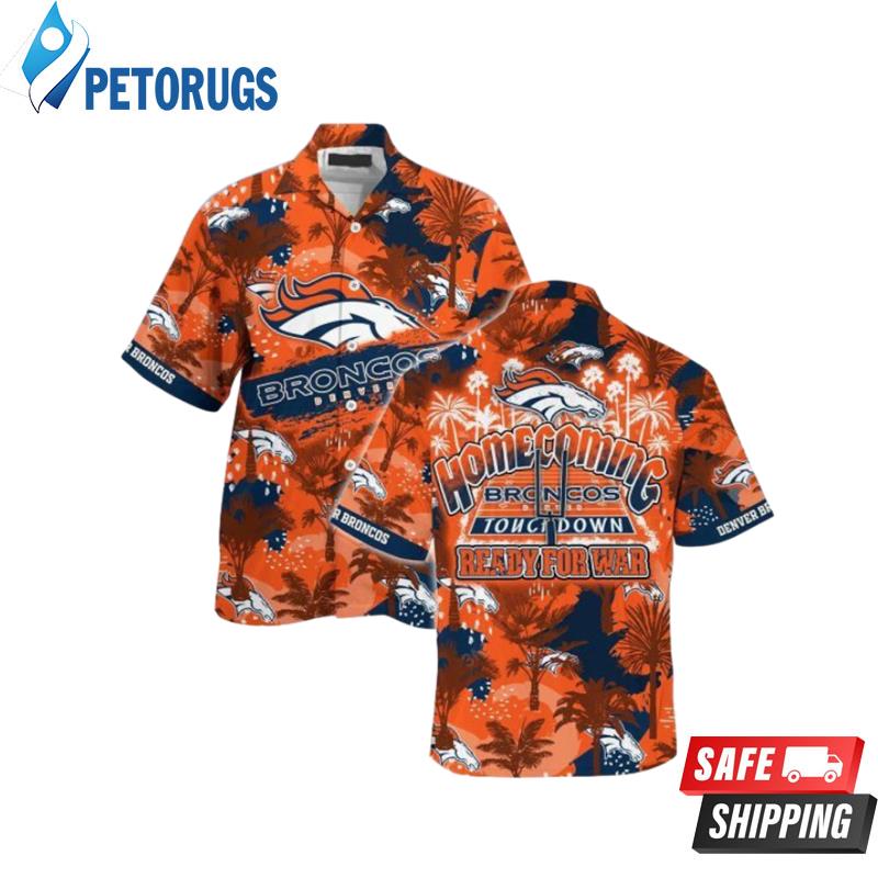 NFL Denver Broncos Orange Navy Blue New Design Hawaiian Shirt