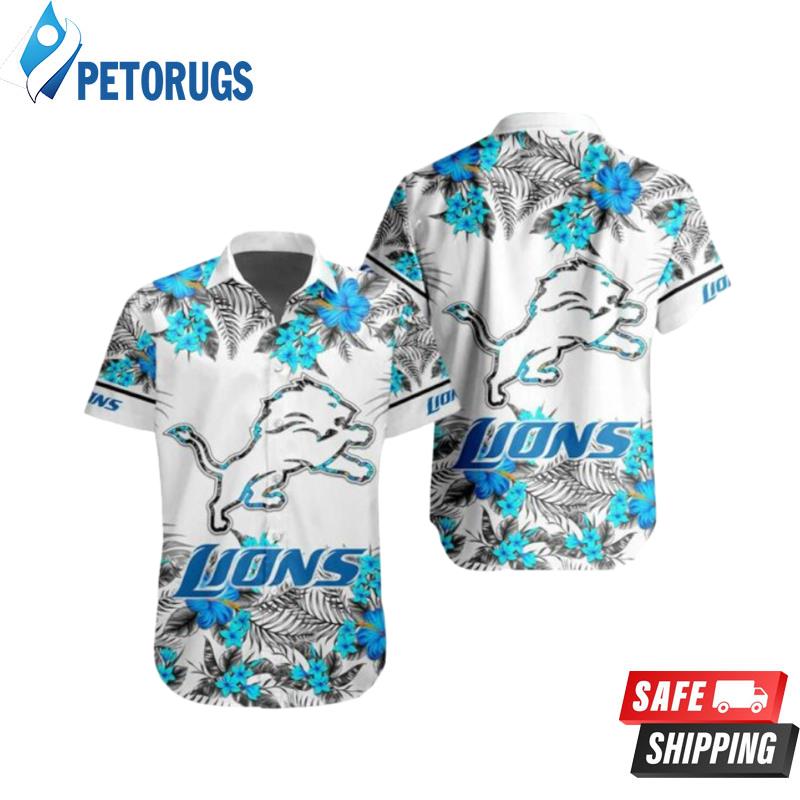 NFL Detroit Lions Tropical Floral Hibiscus Hawaiian Shirt