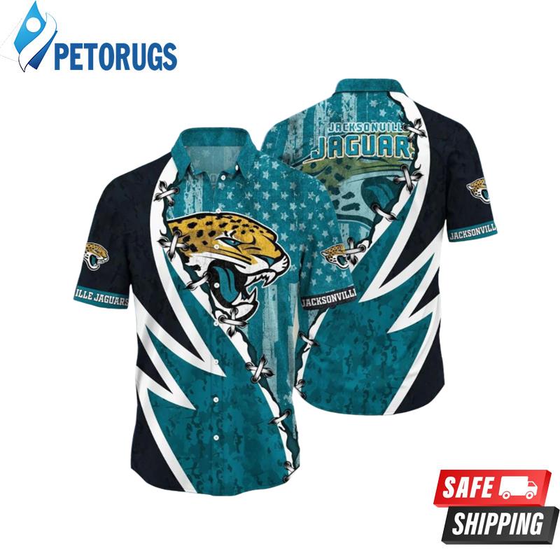 NFL Jacksonville Jaguars Camo American Flag Hawaiian Shirt