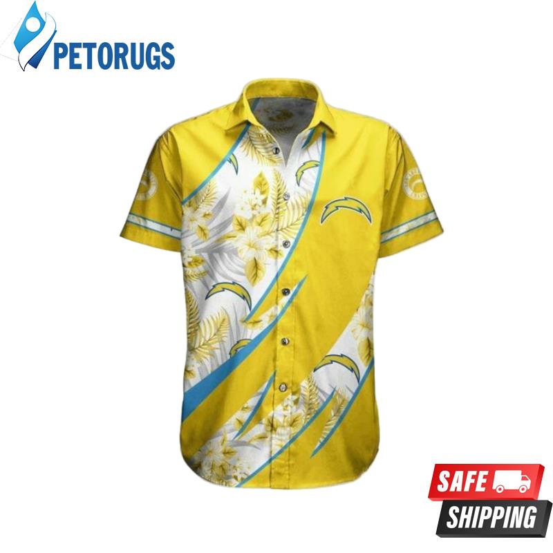NFL Los Angeles Chargers Flowers Gold Hawaiian Shirt