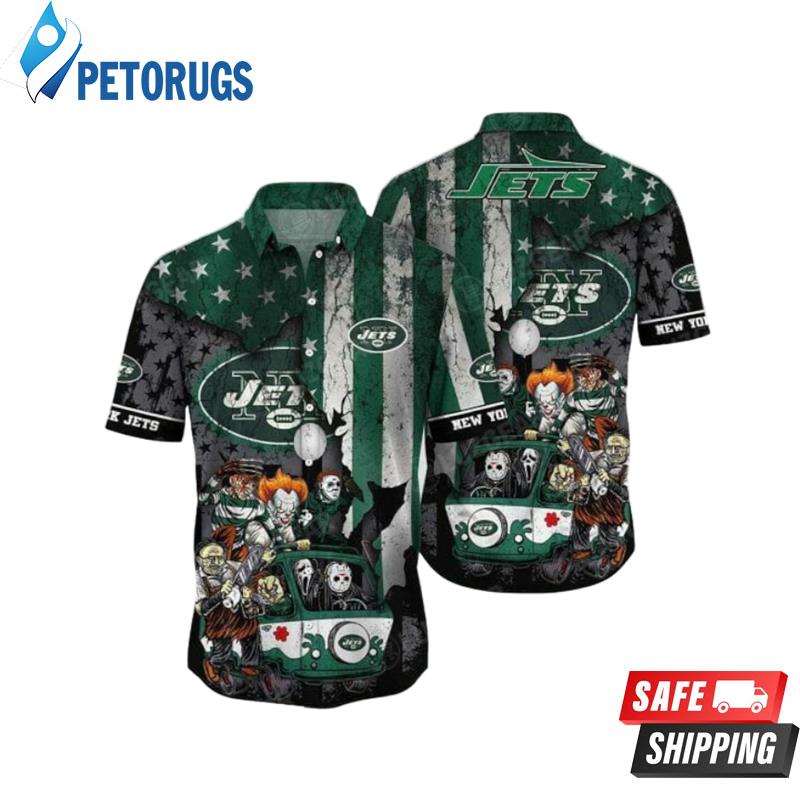 NFL New York Jets Halloween Green Hawaiian Shirt