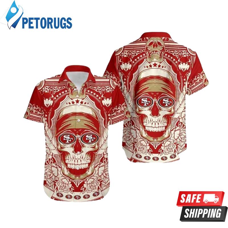 NFL San Francisco 49Ers Skull Pattern All Over Print Hawaiian Shirt