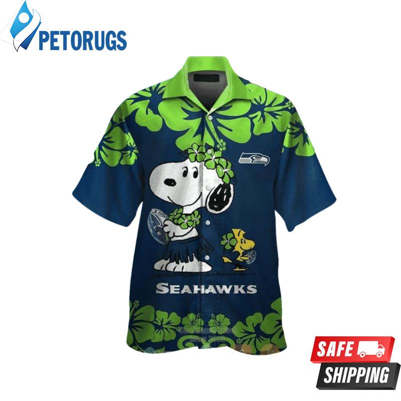 NFL Seattle Seahawks Navy Green Snoopy Hawaiian Shirt